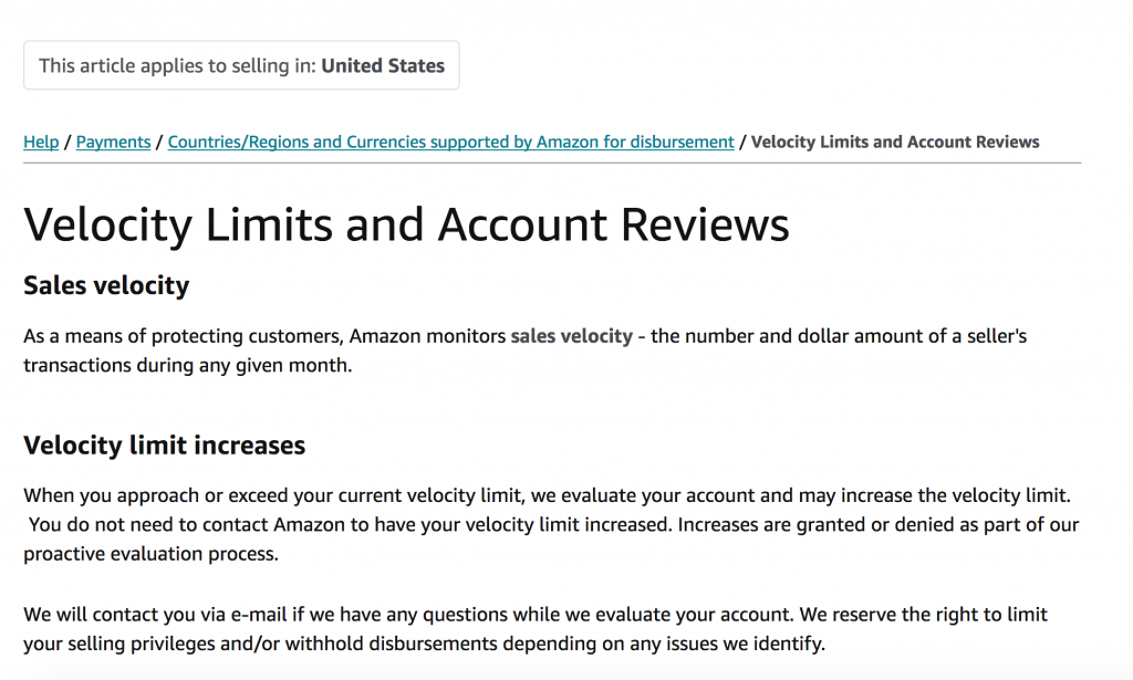 amazon sales velocity explained