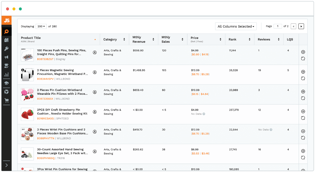 jungle scout dashboard